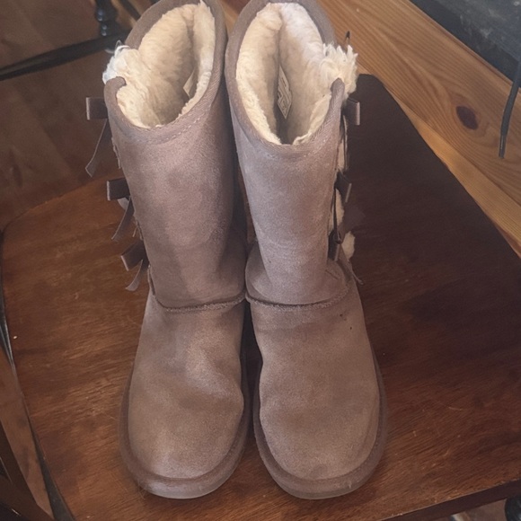 Koolaburra Brown Kids Boots with Bows